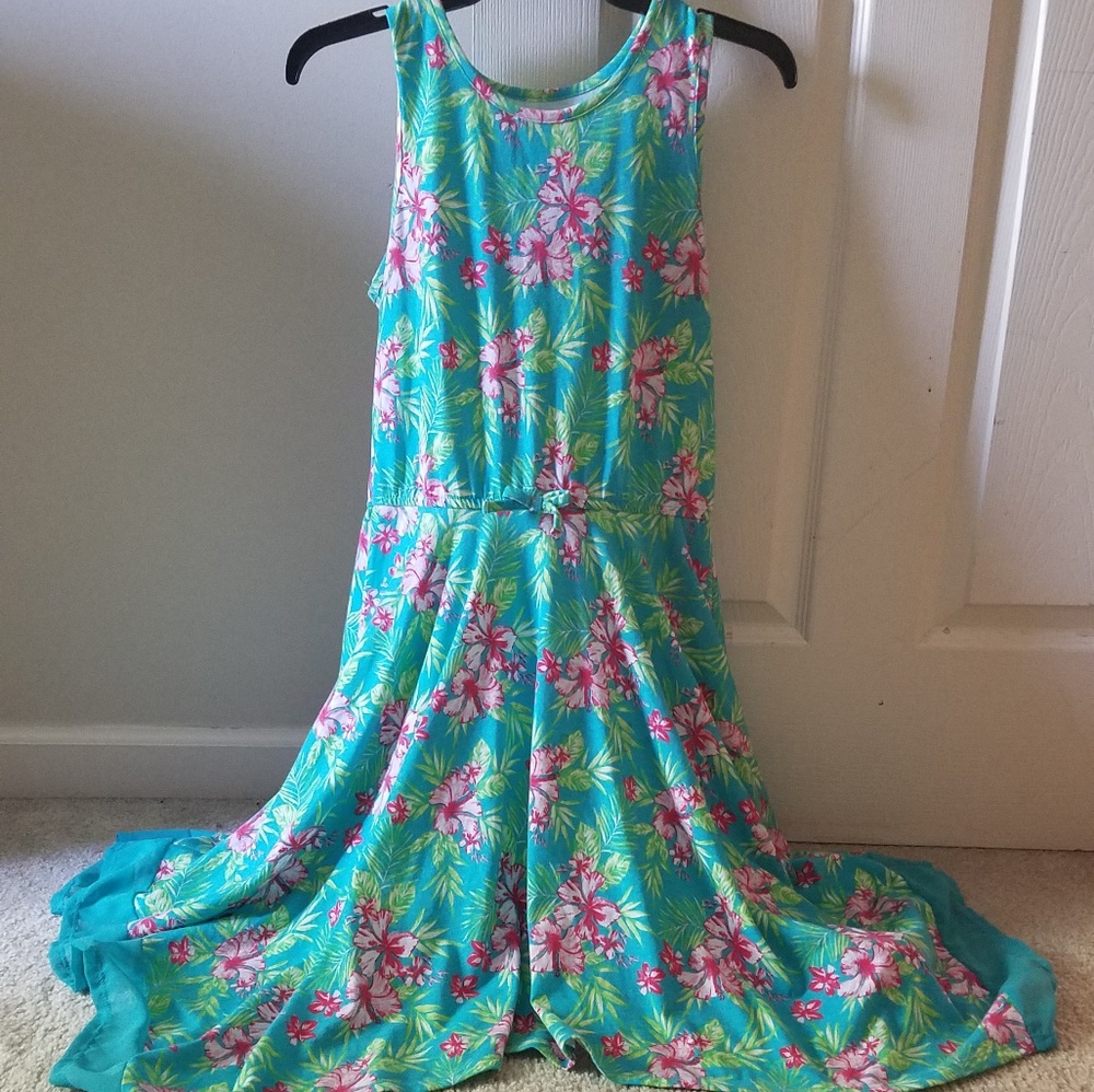 Daisy/Flower Turquoise Pink Girls Dress!!